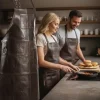 PREMIUM SKINNFÖRKLÄDE GRILL / BBQ / BARISTA / KOCK / FRISÖR FÖRKLÄDE BRUN VINTAGE