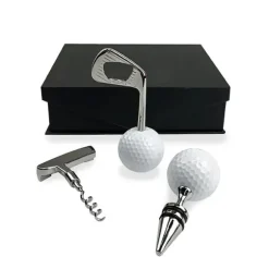 Presentbox Golftema SET 3 delar Korkskruv Vinkork Flasköppnare