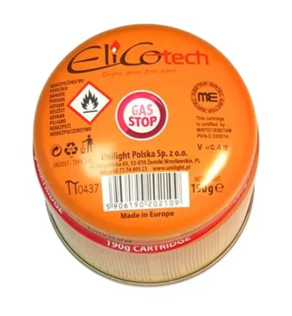 PROPAN-BUTANGASPATRON 190G GAS-STOP ELICOTECH #2711 13 - S/GAS 190