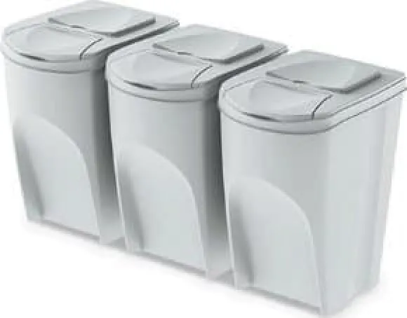 Prosperplast Sortibox papperskorg för källsortering 3 x 35L ljusgrå (IKWB35S3-427C)