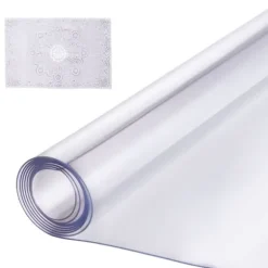 PVC bordsskydd 54x54 tum, klart plast skrivbordsskydd, 1,5 mm tjockt, hållbart och vattentåligt