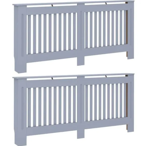Radiatorlock 2 pcs Grå 172 x 19 x 81,5 cm Konstruerat trä