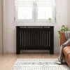 Radiatorlock Svart Ek 112 x 19 x 81,5 cm Konstruerat trä