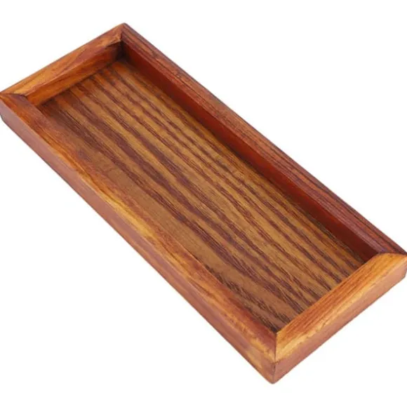 Rektangulärt Trä Tefat Serveringsbord Tallrik Snacks Matförvaringsskål för Hotellhem (20*8cm)