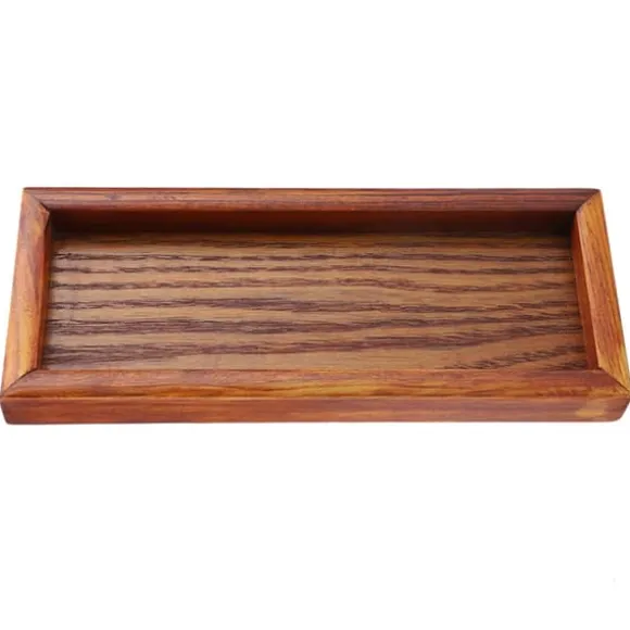 Rektangulärt Trä Tefat Serveringsbord Tallrik Snacks Matförvaringsskål för Hotellhem (20*8cm)