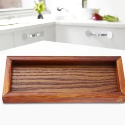 Rektangulärt Trä Tefat Serveringsbord Tallrik Snacks Matförvaringsskål för Hotellhem (20*8cm)