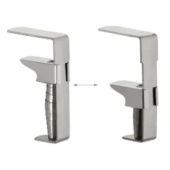 Relaxdays Dukklämmor, set med 16, justerbara klipp för tjocka bord, rostfritt stål, upp till 4 cm, silverfärgade