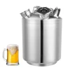 Rengöringsbehållare för ölledningar - 3-huvuds ledningsrengörare - 10 l - Rostfritt stål - Med lock - Silver