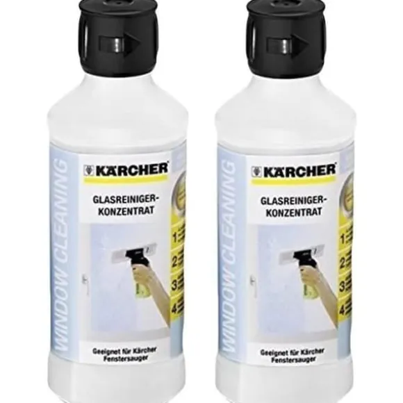 Rengöringsprodukt - Kärcher - WV 50 - Paket om 2 - 500 ML - Undviker spår och ränder
