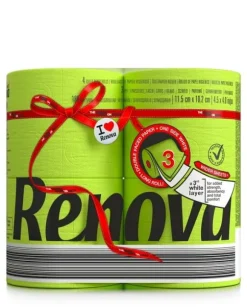 Renova Lime Toalettpapper Doftande 20,7 m 3-lagers 180 ark 4 rullar