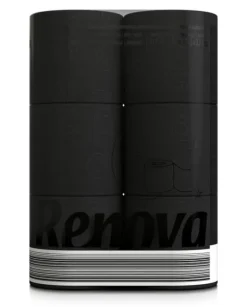 Renova svart parfymerat toalettpapper 16,1 m 3-lagers 140 ark 6 rullar