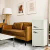 Retro-Kylskåp, Gefrierkombination, 88.8 cm, 60L kyl, 22L frys, 102 kWh/år, LED-ljus, Cremevit, Energieklass E