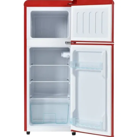 Retro-Kylskåp, Kombinerad kyl och frys, 105.5 cm, 92L, 28L frys, 116 kWh/år