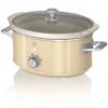 Retro Slow Cooker 3,5L löstagbar keramisk panna, vintage SWAN SF17021CNEU 200W Cream 55221