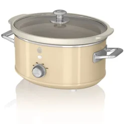 Retro Slow Cooker 3,5L löstagbar keramisk panna, vintage SWAN SF17021CNEU 200W Cream 55221