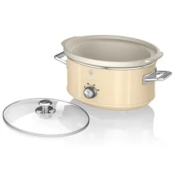 Retro Slow Cooker 3,5L löstagbar keramisk panna, vintage SWAN SF17021CNEU 200W Cream 55221