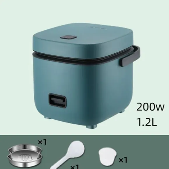 Riskokare - Mini Elektrisk Riskokare Hem Köksapparater 1.2L Värme Matångkokare Multifunktionell Matkokare (Färg: mörkgrön)