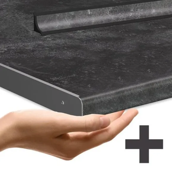 R-Line kök, 350 cm med högskåp, PT Antracit, Sonoma/vit, Vicco