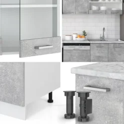 R-Line kök, 300 cm, PT Antracit, Betong/vit, Vicco