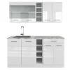 R-Line kök, 160 cm utan bänkskiva, blank vit/vit, Vicco