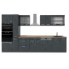 R-Line komplett kök, 350 cm, PT Ek, Betong Svart/Antracit, Vicco
