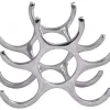 Rootz design vinställ i aluminium 6 flaskor i silver 29x24x14 cm - Flaskställ vintillbehör platt modernt - Metall Dekorativ vinflaskhållare Smal köksh | CDON