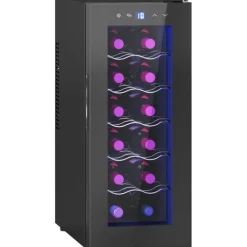 Rootz 12 flaskan vin kylskåp - dryck kylskåp - dryckskylare - energieffektiv - 26,5 cm w x 51,5 cm d x 65 h cm - pekskärm & LED -ljus