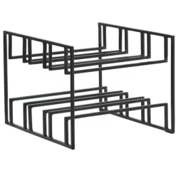 Rootz vinflaskhållare för 6 flaskor 29x21x25 cm vinställ svart metall - Flaskhållare Iron Modern - Vinställ vinhållare bord kök
