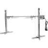 Rostfri spädgrisgrill, elektrisk rotisserie med motor, spett med köttgafflar, 220 V, silver