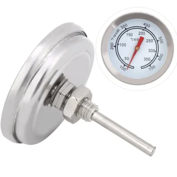 100~700℉ Rostfritt stål BBQ-termometer Temperaturmätare Analog urtavla Dubbel skala