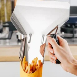 rostfritt stål matpopcornchipsskopa med handtag för kommersiell restauranganvändning Enkelt handtag