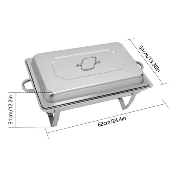 Rostfritt Stål Matvärmare, 9L Kapacitet, Modern Design, Fristående,Silver