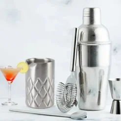 Rostfritt stål Mixing Glas Dubbelvägg Okrossbar Rostskydd Cocktail Mixing Glas för Hem Bar
