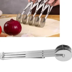 Rostfritt stål Multi Wheel Deg Roller Divider Kex Bakverk Pizzaskärare Bakverktyg 3 hjul