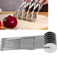 Rostfritt stål Multi Wheel Deg Roller Divider Kex Bakverk Pizzaskärare Bakverktyg7 hjul
