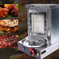 Rotisserigrill 360° - Gasgrill - Infraröd LPG-brännare - 2000 W - 220 V 50 Hz - 0–300 °C Steglös Temperatur - Rostfritt Stål - Max 10 kg