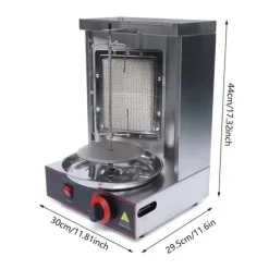 Rotisserigrill 360° - Gasgrill - Infraröd LPG-brännare - 2000 W - 220 V 50 Hz - 0–300 °C Steglös Temperatur - Rostfritt Stål - Max 10 kg