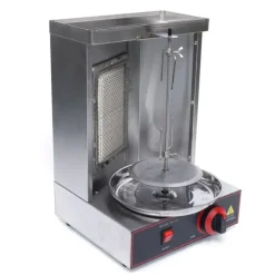 Rotisserigrill 360° - Gasgrill - Infraröd LPG-brännare - 2000 W - 220 V 50 Hz - 0–300 °C Steglös Temperatur - Rostfritt Stål - Max 10 kg