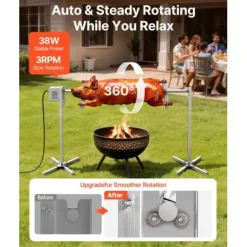 Rotisserigrill, 174x53.5x86 cm, rostfritt stål