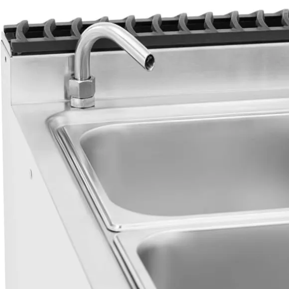 Royal Catering - Bain marie - 3000 W - GN 1/2 - GN 1/3 - Kran - Underskåp (40 x 73 cm)