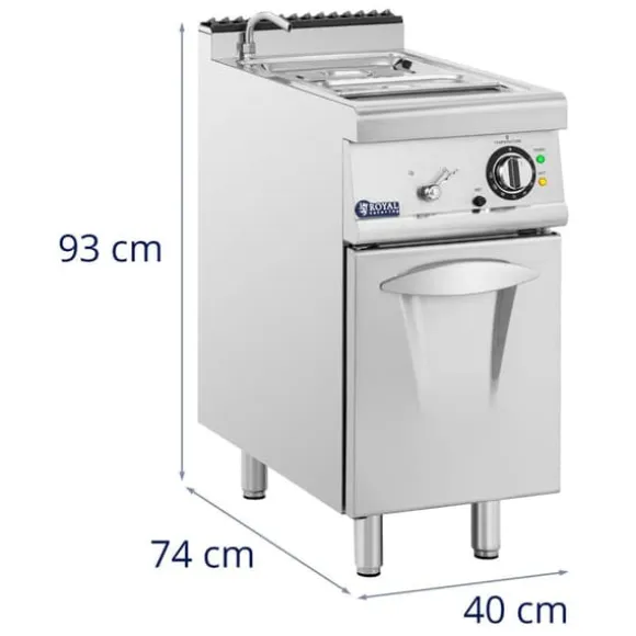 Royal Catering - Bain marie - 3000 W - GN 1/2 - GN 1/3 - Kran - Underskåp (40 x 73 cm)
