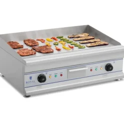 Royal Catering - Elektriskt stekbord - Dubbelt - 75 cm - Slät - 2 x 3200 W