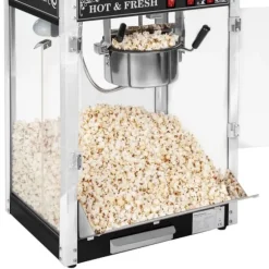 Royal Catering - Popcornmaskin med vagn - Retrodesign - Svart