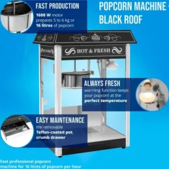 Royal Catering - Popcornmaskin – Svart tak