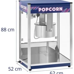 Royal Catering - Popcornmaskin - Blå - 16 oz - XXL