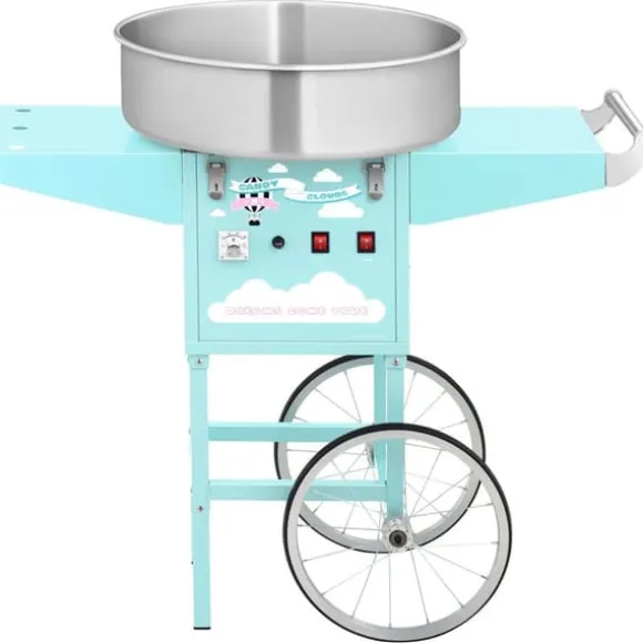 Royal Catering - Sockervaddsmaskin med vagn - 52 cm - 1200 W - turkos