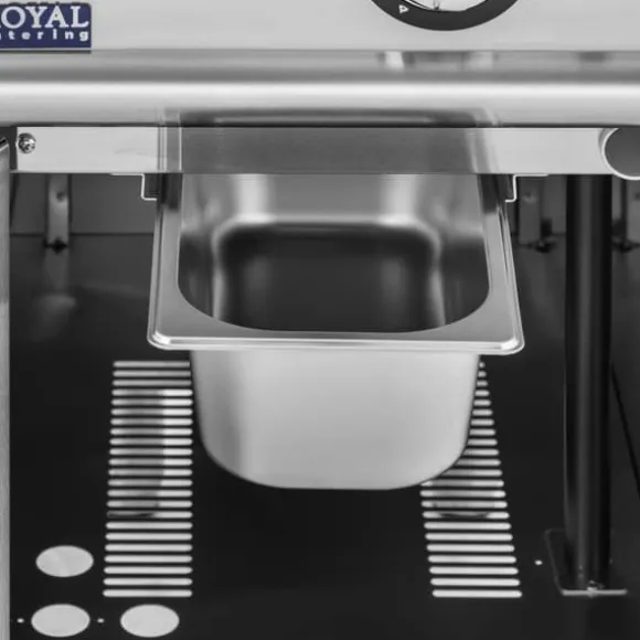 Royal Catering - Stekbord - Gas - 6 kW - Räfflad - 50–300 °C - Propangas / gasol / naturgas - Underskåp