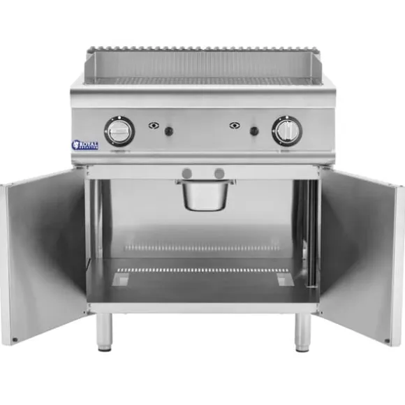 Royal Catering - Stekbord - Gas - Räfflad - 50–300 °C - Propangas / gasol / naturgas - Underskåp