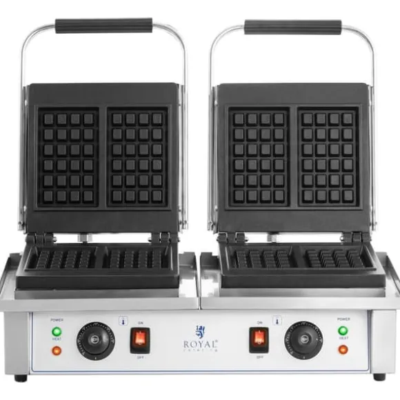 Royal Catering - Våffeljärn - Dubbelt - Belgiska våfflor - 2 x 2,000 W