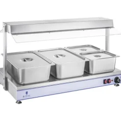 Royal Catering - Värmeplatta med 4 halogenlampor - 2000 W - rostfritt stål